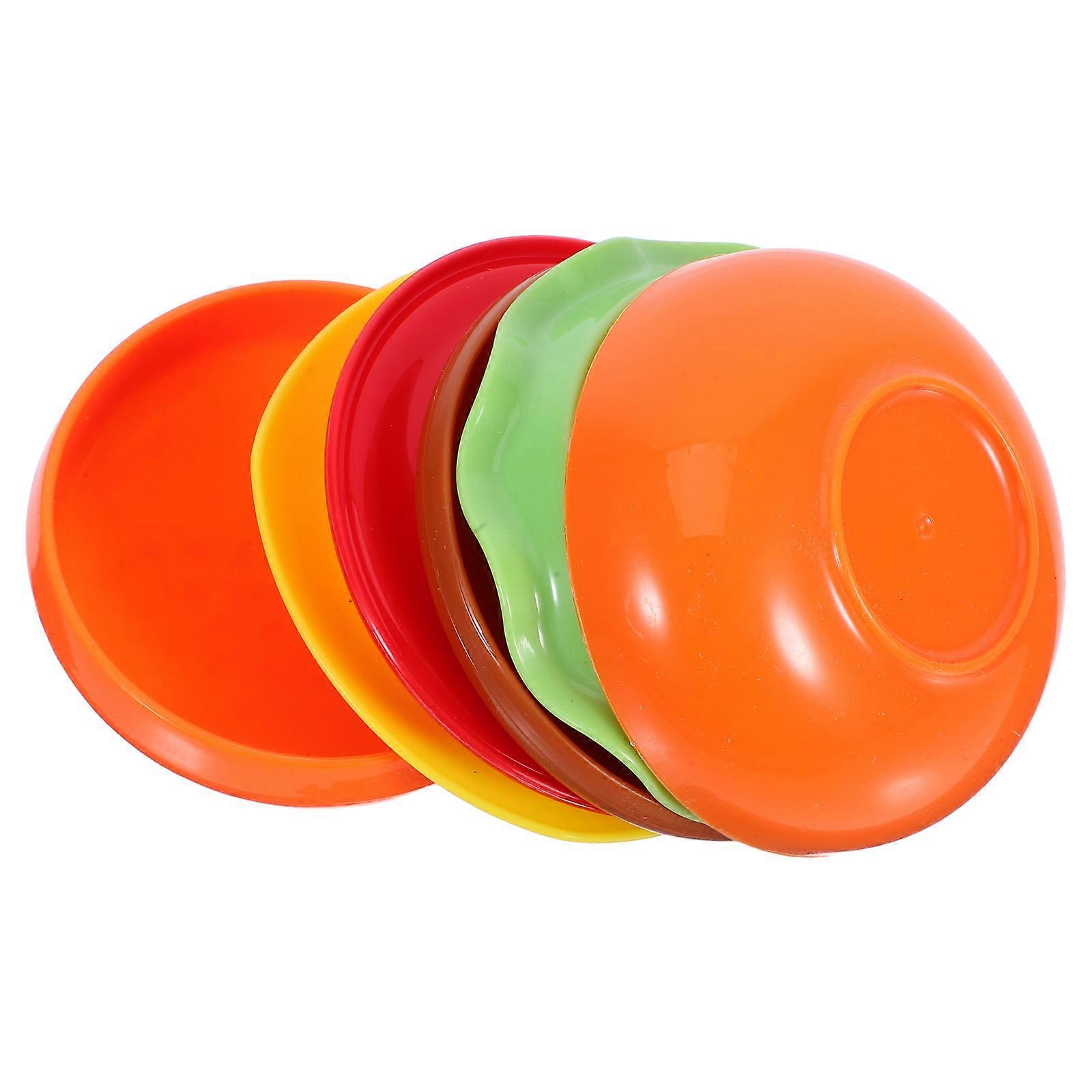 4 Sets Of Hamburger Shape Plates For Serving Sauces And Dishes Ideal For Breakfast Lunch Dinner And Special Occasions Featuring Assorted Colors