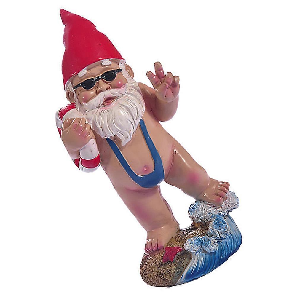 Resin Garden Decor Bikini Dwarf Statue for 2 Pieces