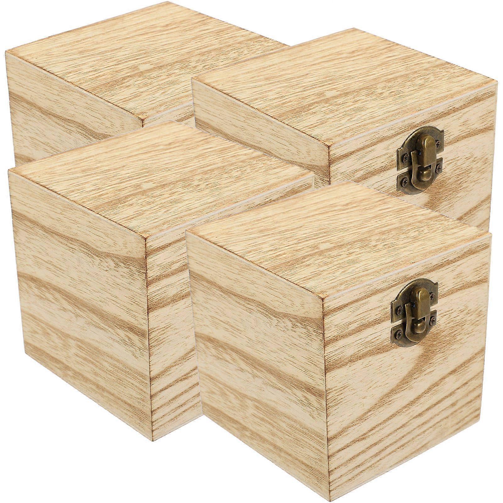 Decorative Beige Wooden Storage Box for Storage 12Pcs with Lock Lid