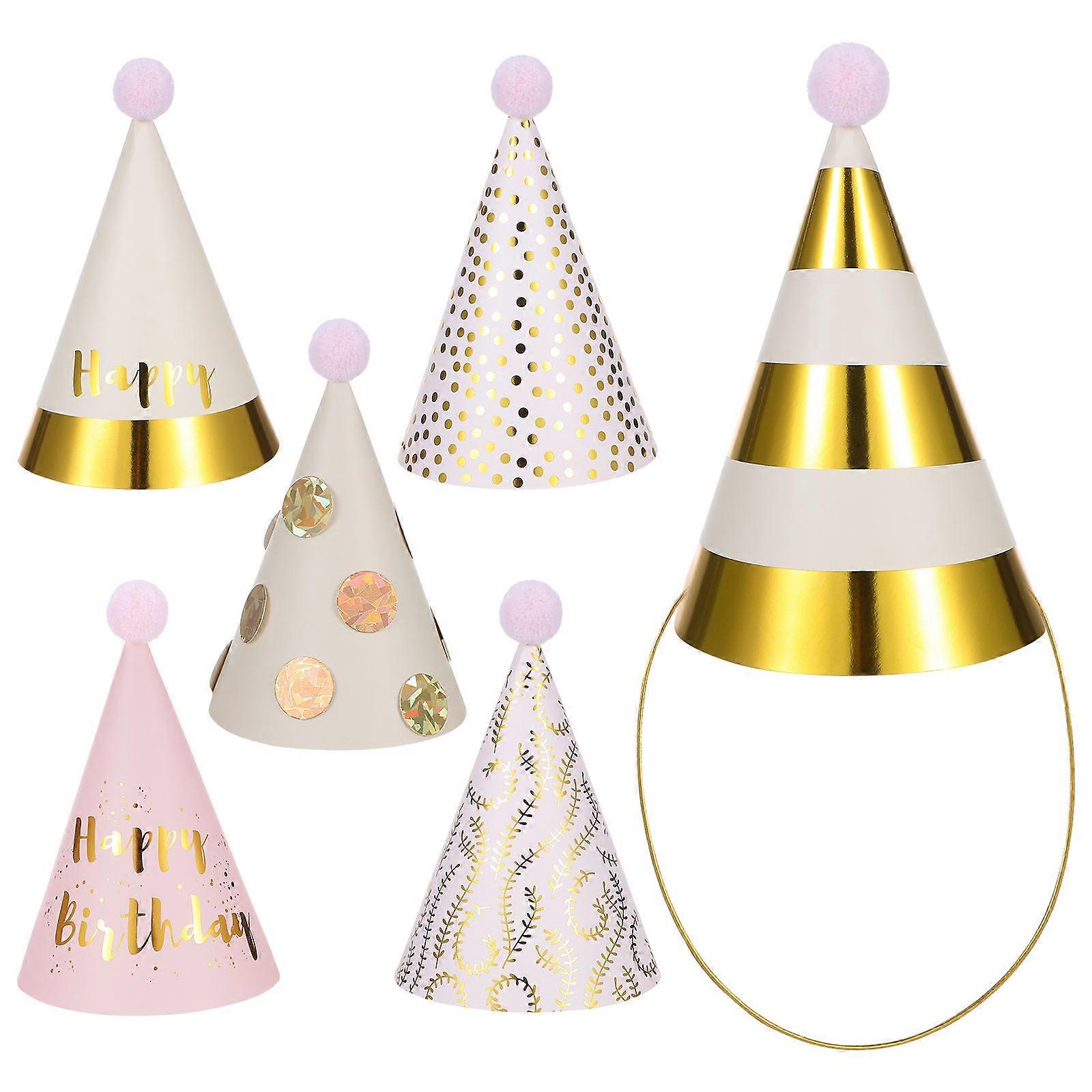 Adorable Decorative Birthday Hats With Child-friendly Design Ideal For Children And Adults Celebration Events In Various Colors 12 Pcs