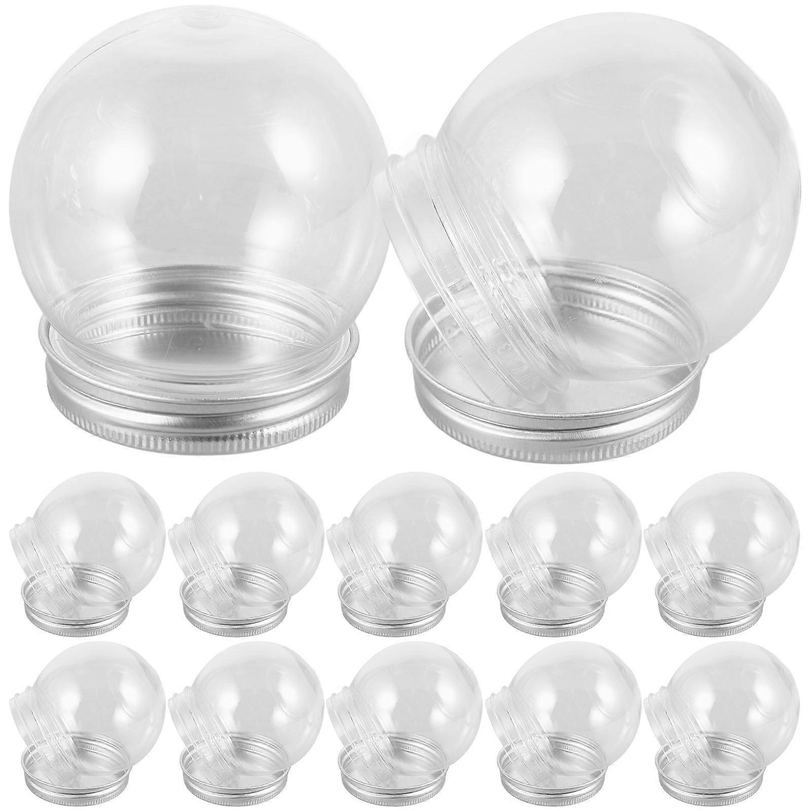 Clear Snow Globe 16Pcs Reusable Water Globes For Winter Theme Gift And Decoration 7.00X6.50X6.50Cm Plastic With Convenient Screw Cap