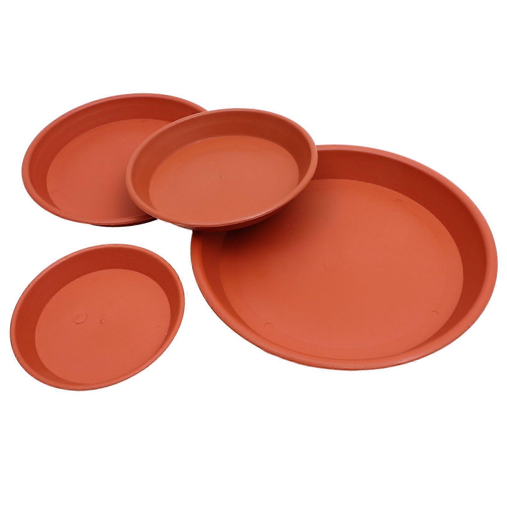 8Pcs Resin Flower Pot Trays Round Plant Saucers Indoor Outdoor Use Drainage Holders Compatible with Ceramic/Clay/Plastic