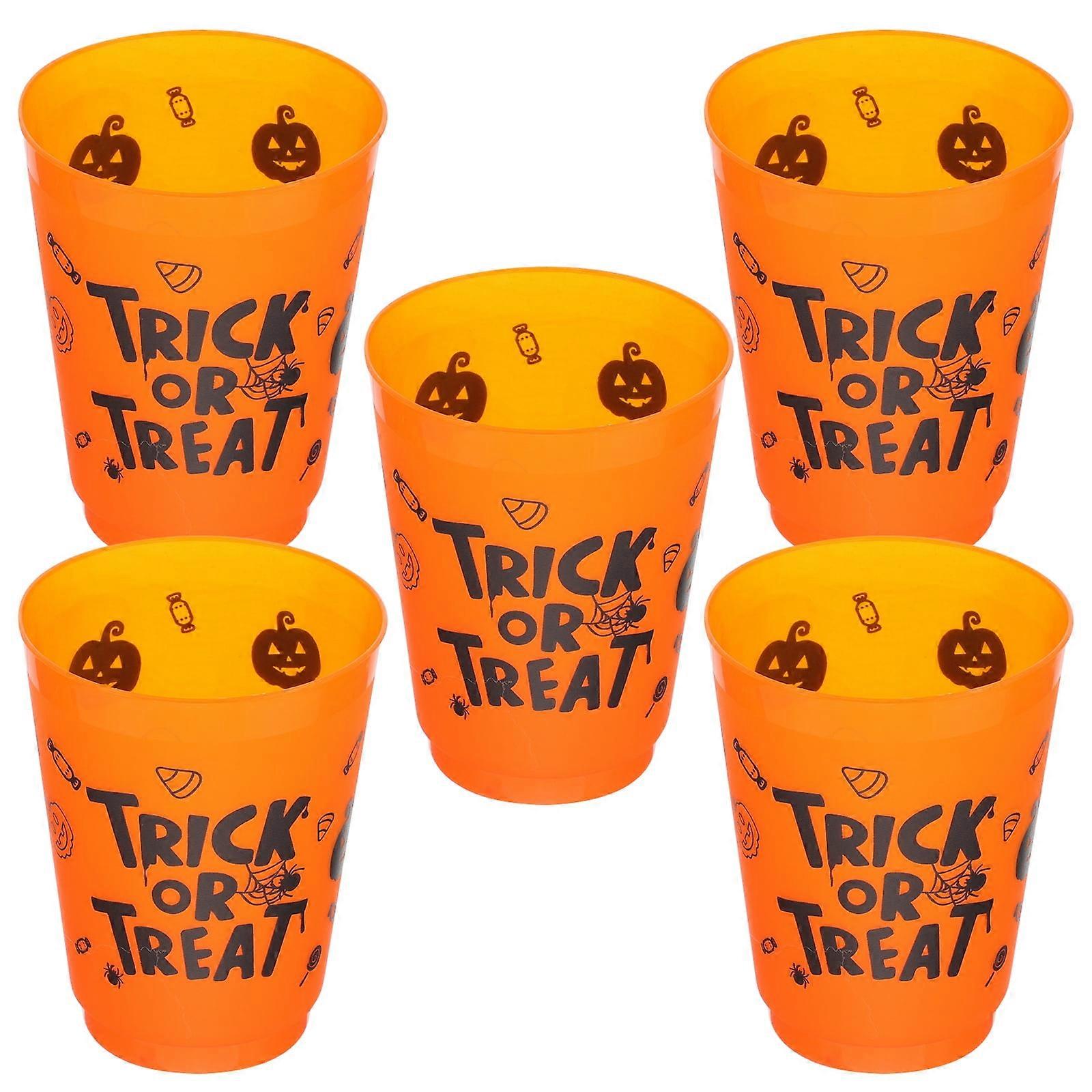 5pcs Halloween Plastic Cups Creative Carnival Cups Drinking Reusable Cups Decoration