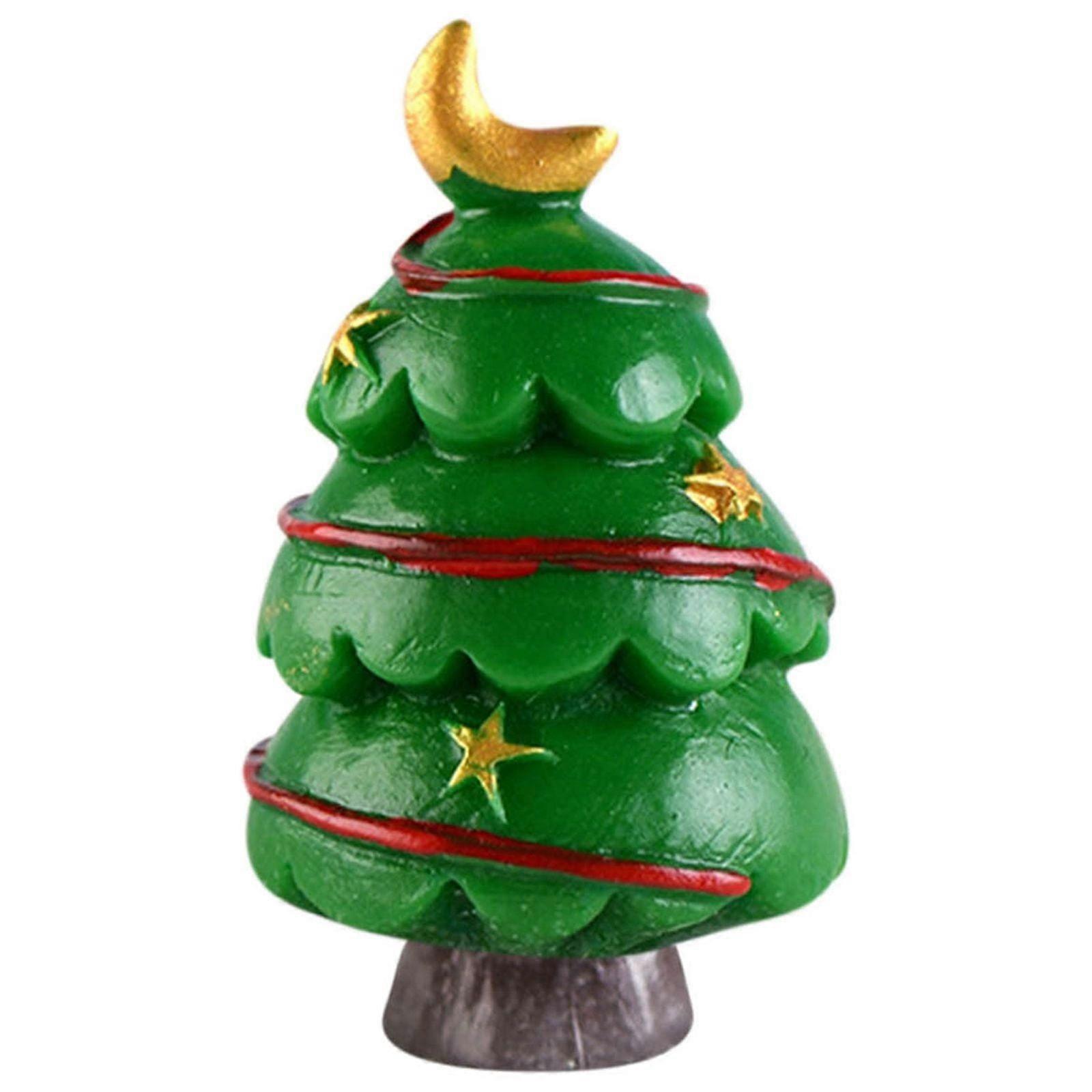 DagobertNiko Clearance! Resin Christmas Tree, Mini Xmas Tree Micro Landscape Cute Christmas Tree Figurine for Holiday Home Desktop Adornment