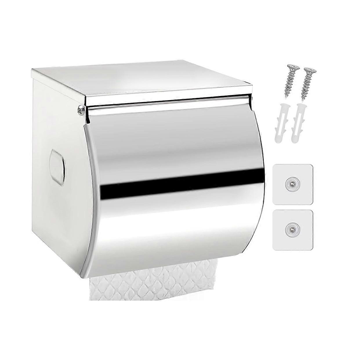 Portarrollos de papel higiénico de pared, plateado