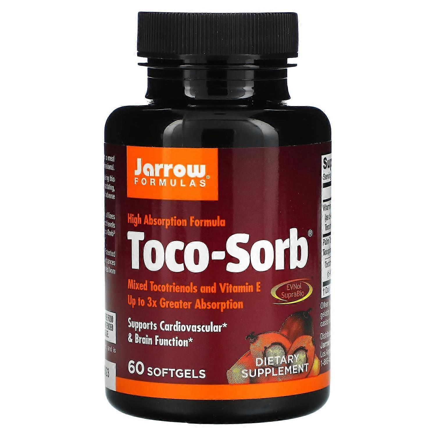 Jarrow Formulas, Toco-Sorb, Mixed Tocotrienols and Vitamin E, 60 Softgels