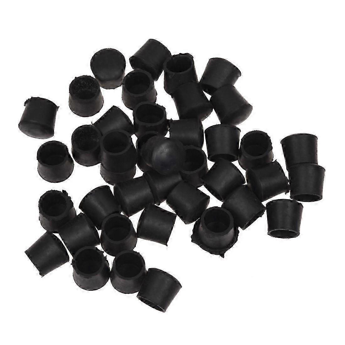 40 stk. sorte gummistolebordfødder rørrør endekapper 14 mm