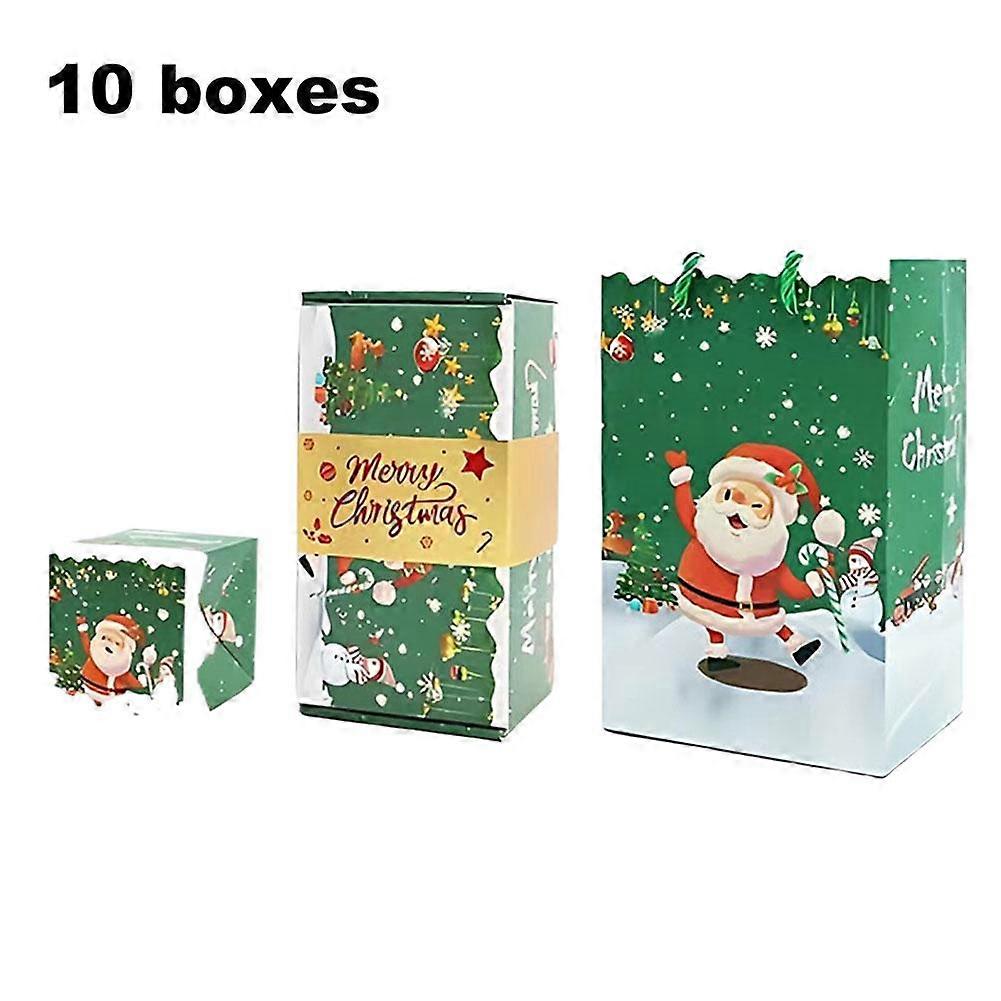 Festive Surprise Gift Box Set of 2 Red and Green Paper Gift Boxes for Holidays and Special Occasions