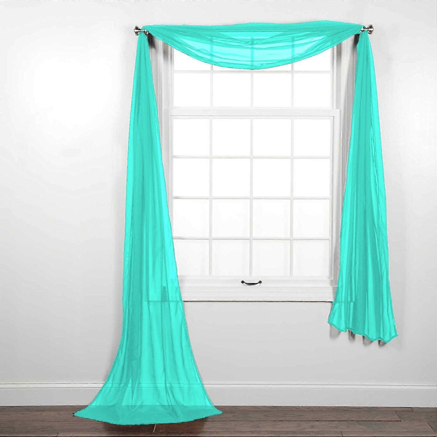 Fully Stitched Sheer Window Scarf Valance Topper Curtain Drapes in Many Colors