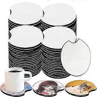100 Pcs Of Sublimation Blank Car Coasters, Round Opening Blank Coasters, Used For Sublimation Diy C )