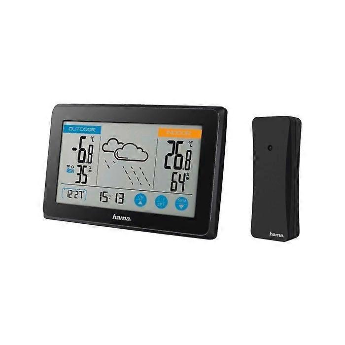 "Touch" weather station, black