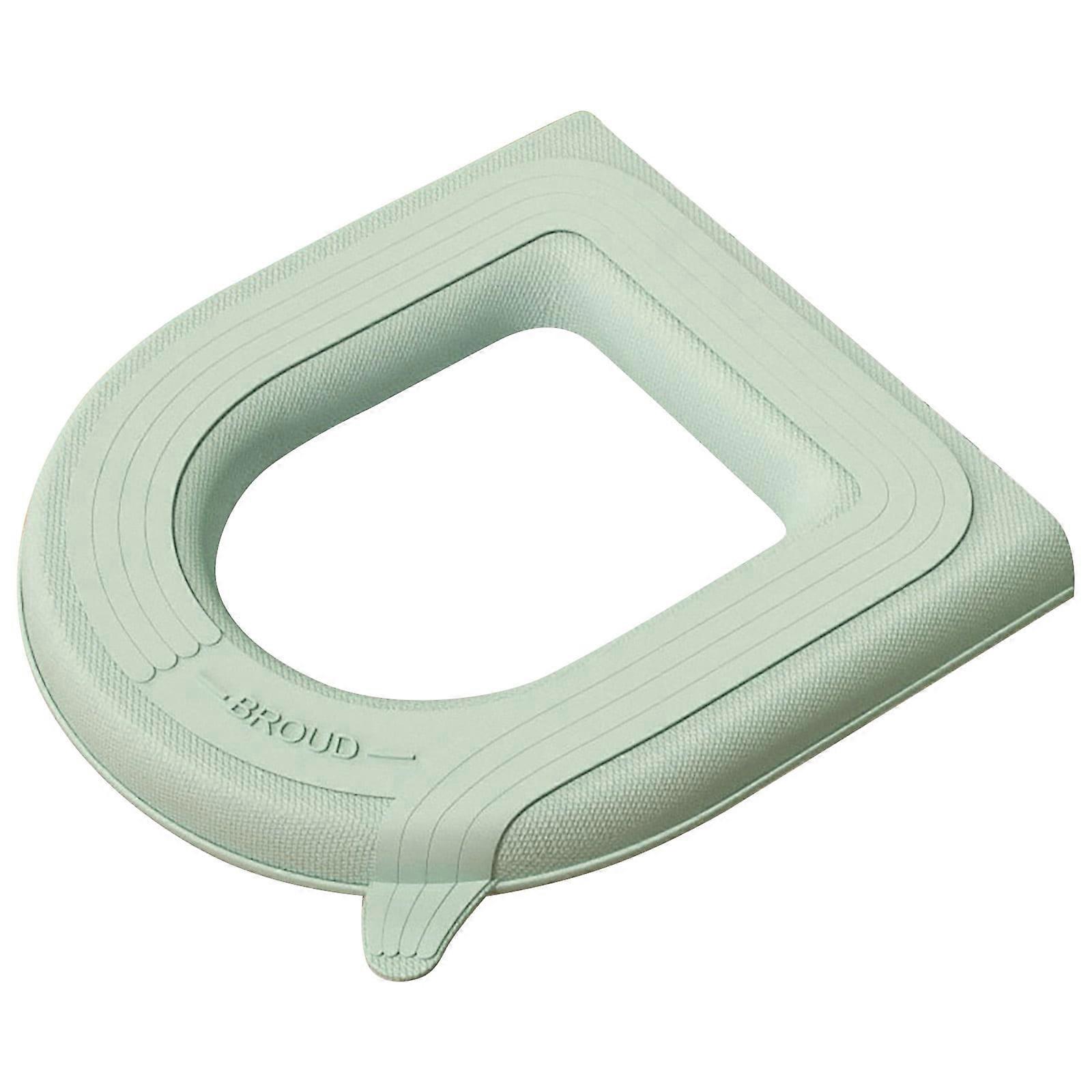 XIUH Home Textile Toilet Seat Cover Compatible with Universal Toilets, Waterproof Foam Circle with Carry Handle, 4 Seasons Use (Green)