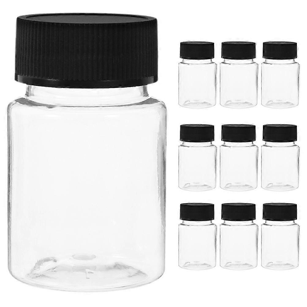 10pcs Wide Mouth Sample Bottle Small Medicine Container Reagent Container PET Samples Bottle with Lid for Laboratory Classroom Use 50ml
