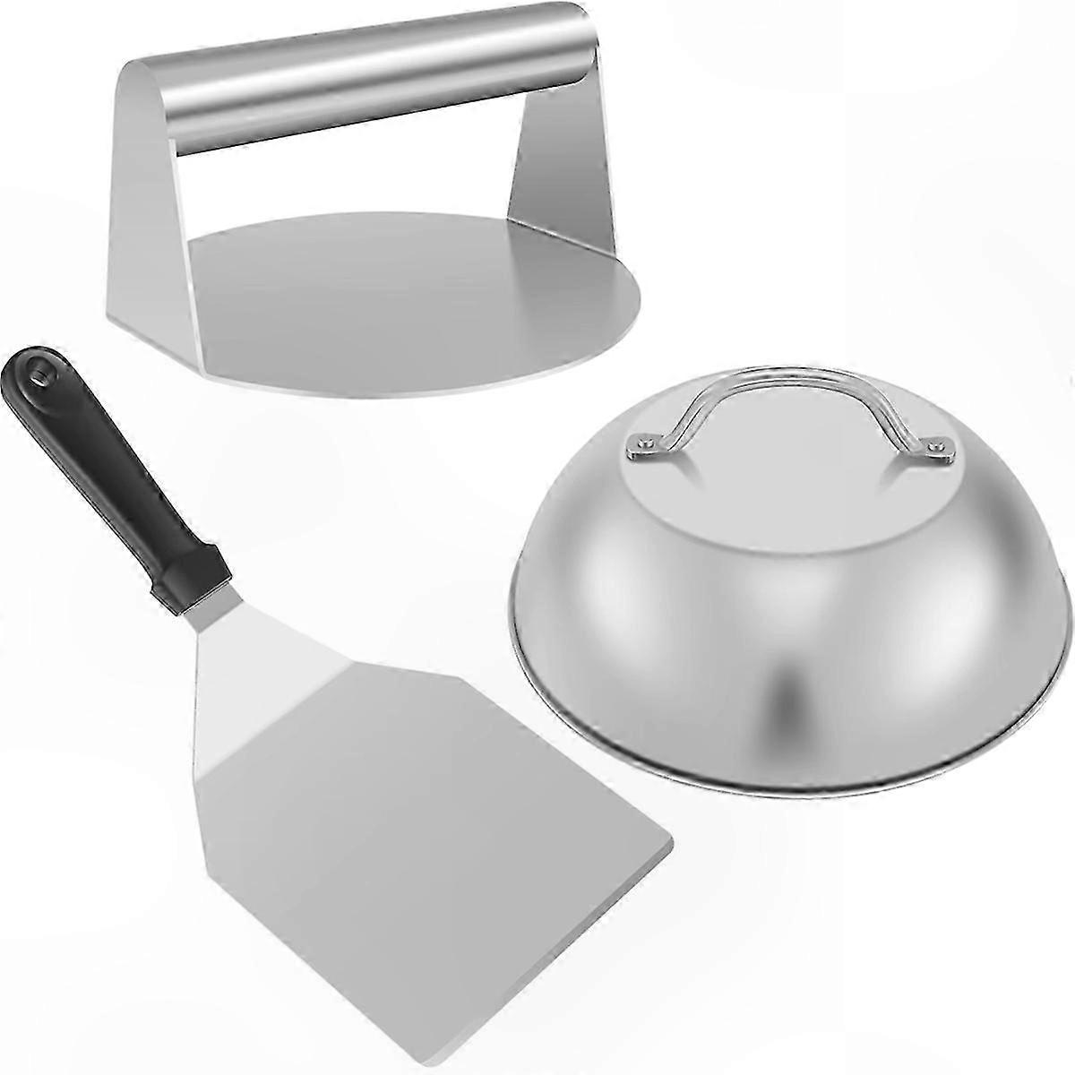 Hamburger Patty Press Kit with Spatula for Flat Top Grilling