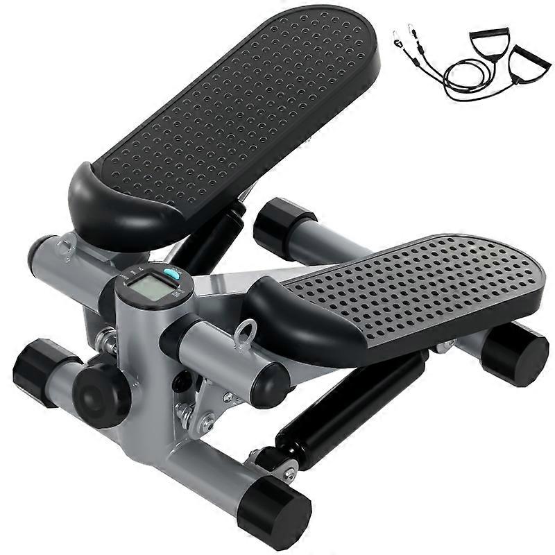 2 In 1 Mini Stepper Power Ropes LCD Display Home Cardio Trainer Gray