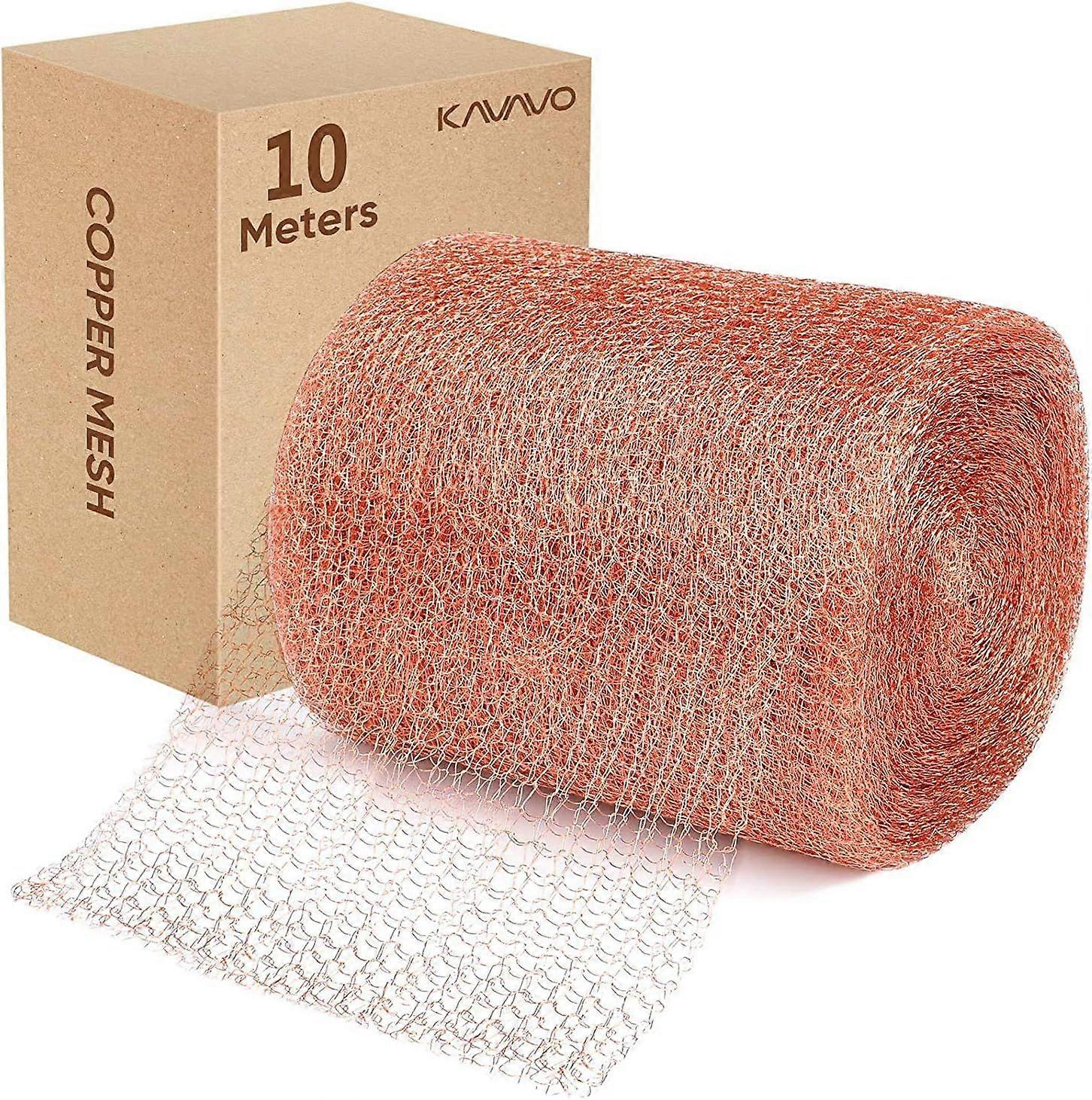 Copper Mesh 5 X 66 Feet 100% Pure Copper Mesh Roll Knit Copper Mesh Gap Blocker for Building Hole Protect Saplings&Seeds Barbecue Grill Clean Fill Fab