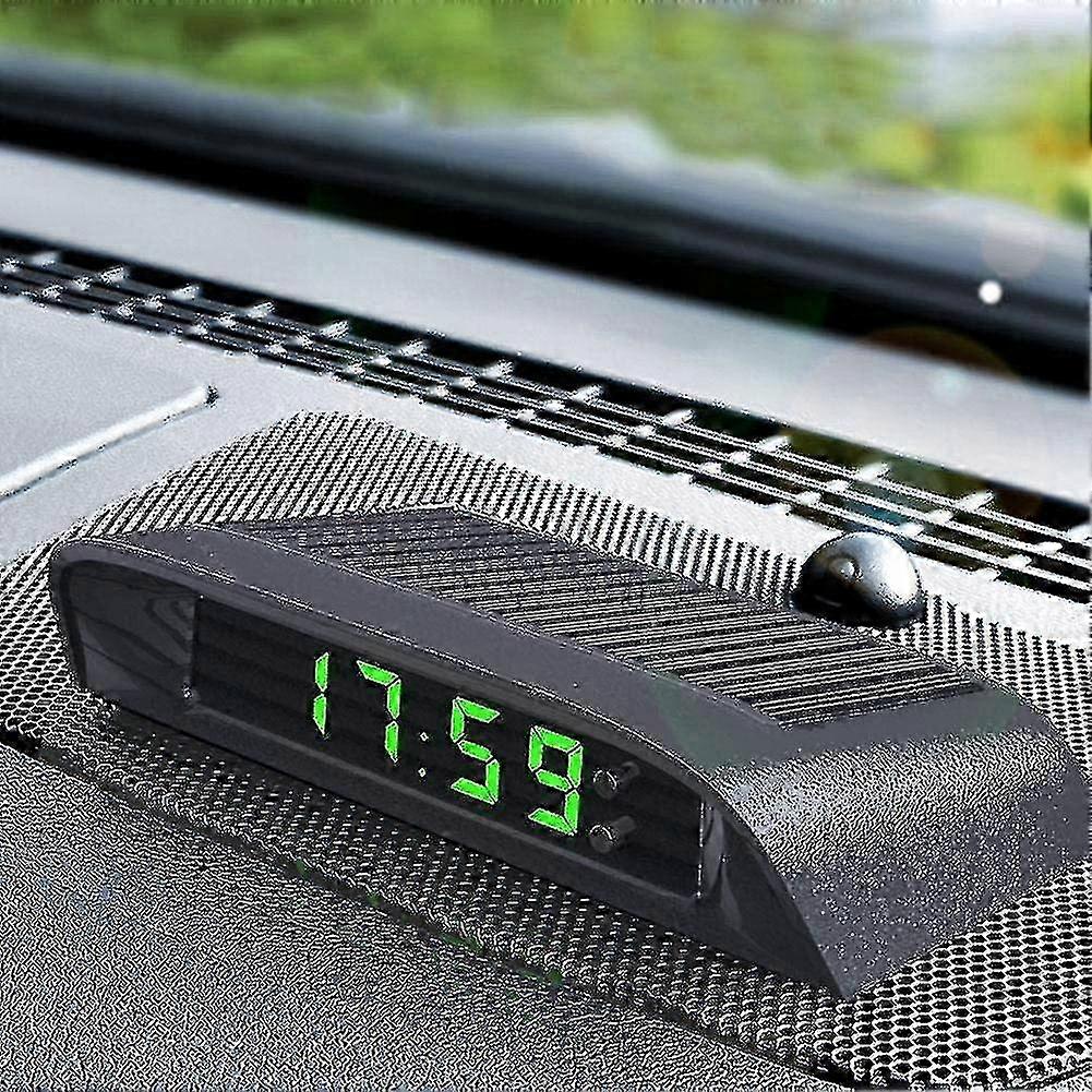 25-26 Car Digital Thermometer Lcd Clock 12-24v Multifunctional Car Solar Powered Lcd Clock With Time, Date, And Temperature Display 500 Mah 