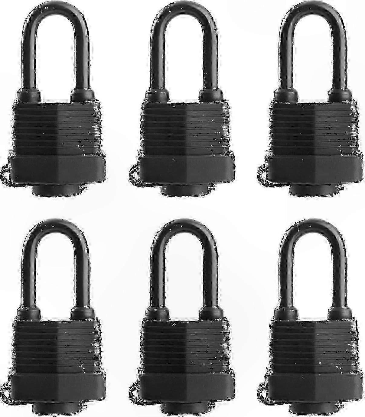 6-Pack Weatherproof Steel Padlocks with Matching Keys for Outdoor Security