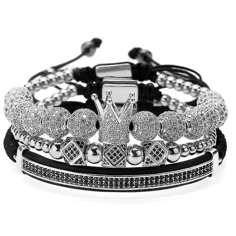 ブレスレット ブラックとホワイトシルバーのブレスレットラインストーン