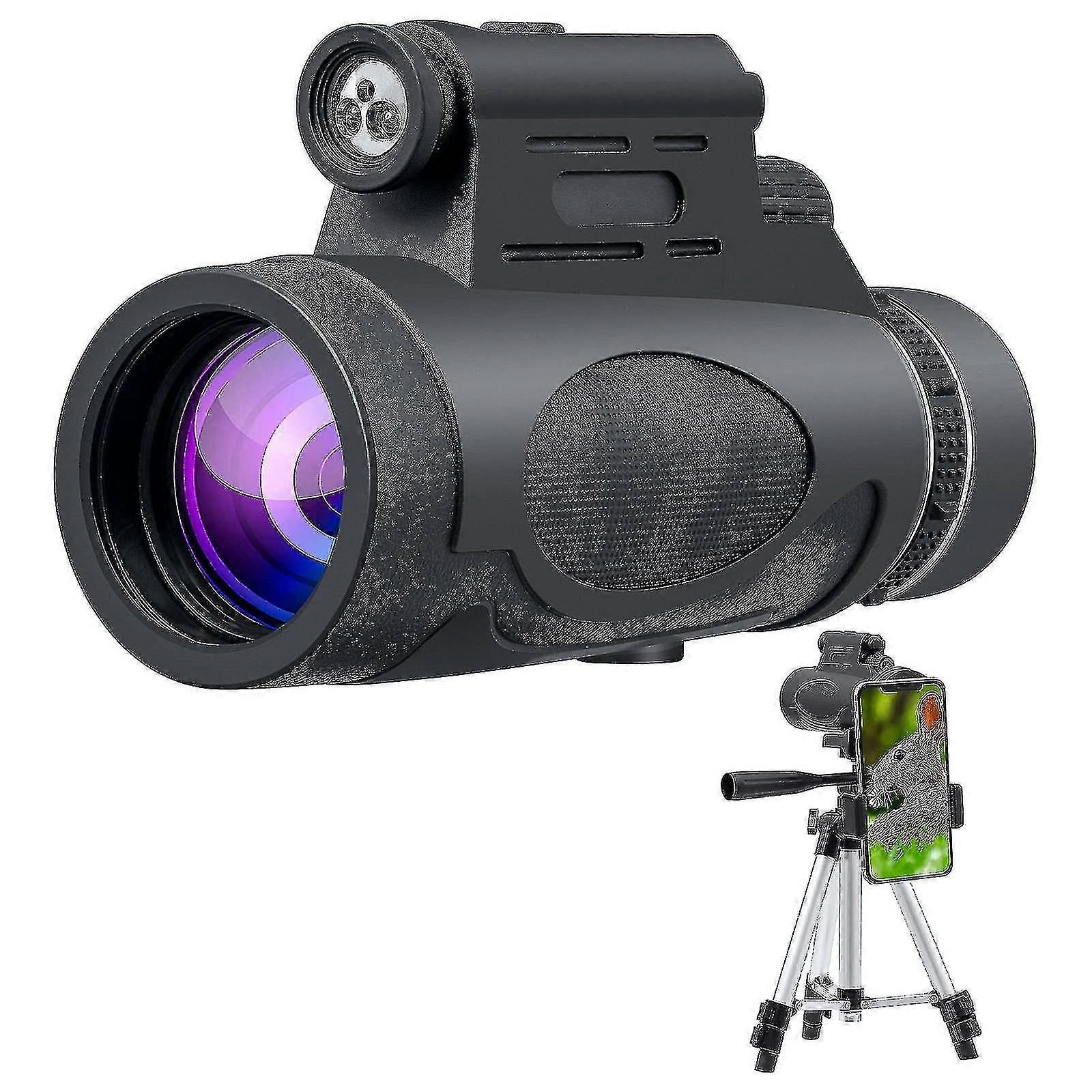 12x50 High Power Monocular Telescope, Monocular With Smartphone Adapte