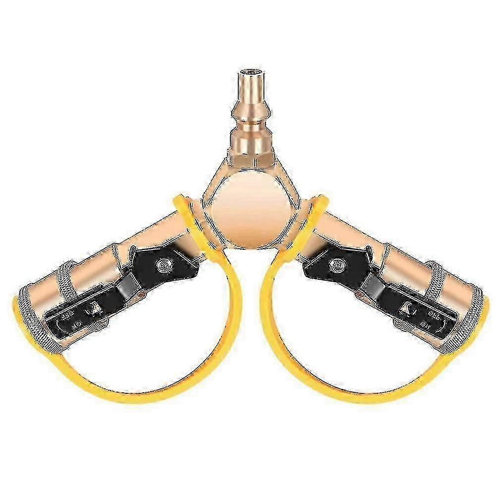 1/4 Inch Rv Propane Quick Connect Y-splitter Adapter with Shutoff Valve Full Flow Plug 2 Way Lp Gas
