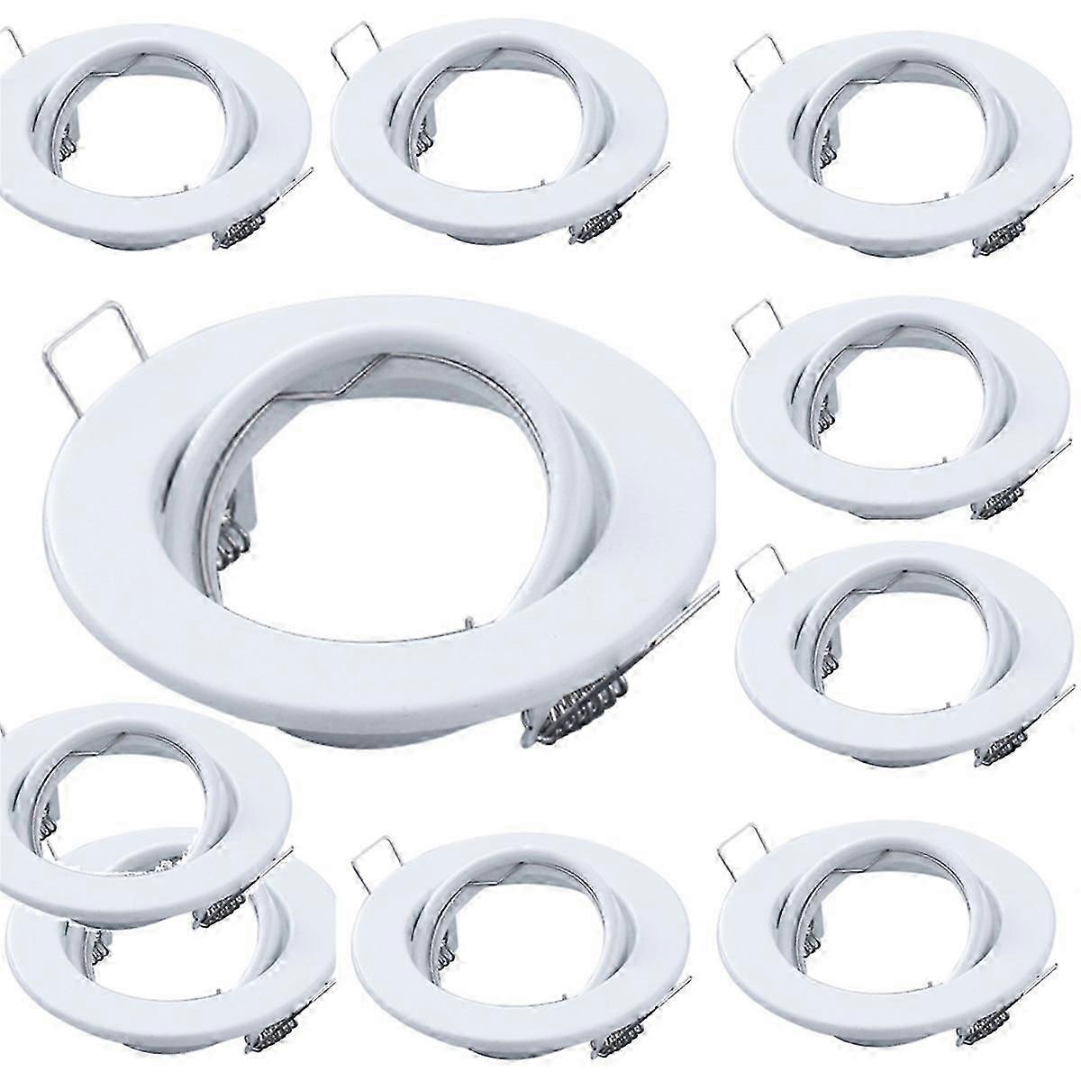10 Pcs Round GU10 Recessed Downlight Replacement Kit MR16 Fitting Mounting Ceiling Spot Lights Frame