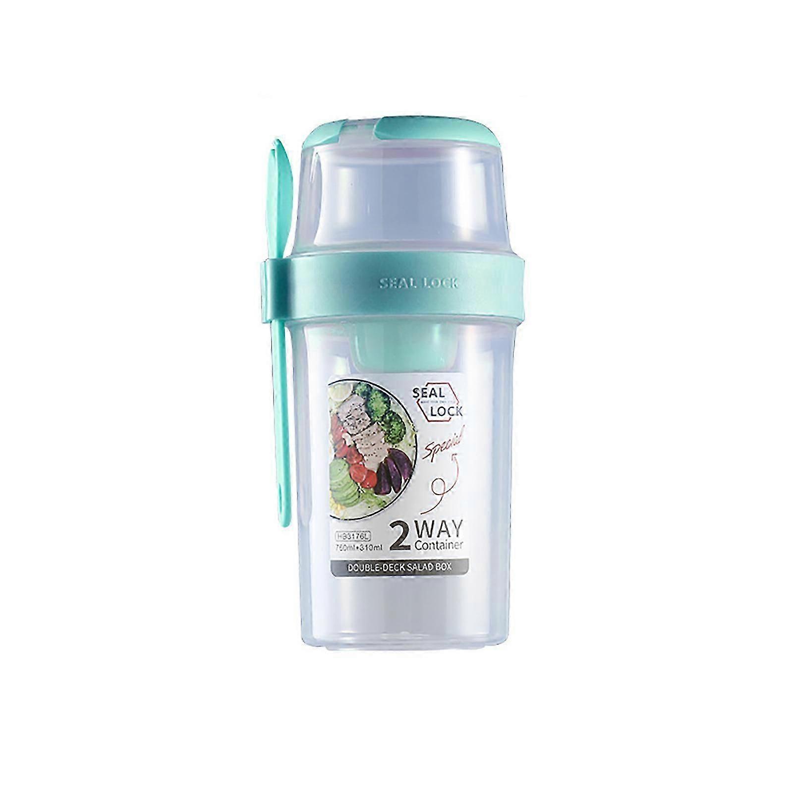 2 Layer Salad to Go Cup Fruits Dressing Cereal Salad Meal Shaker Cup Portable