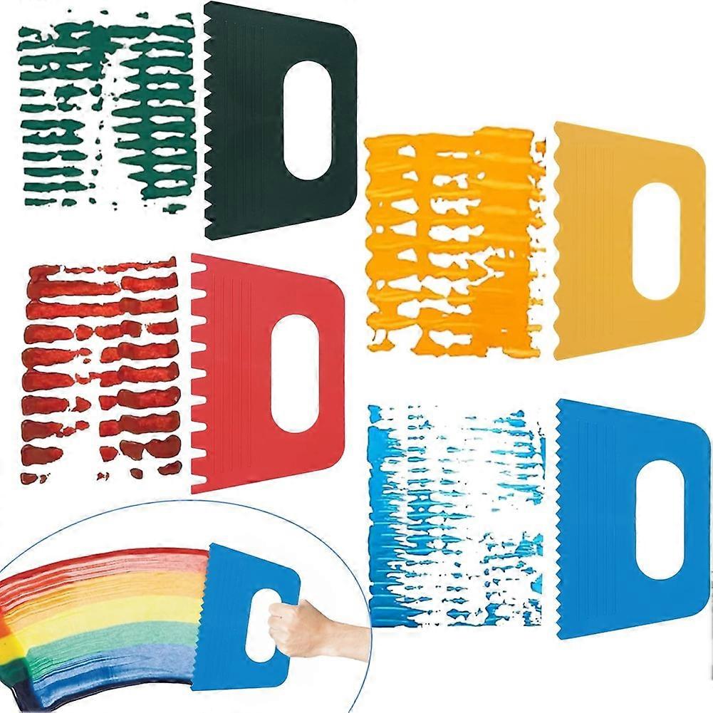 16 PCS Textured Art Tools, Plastic Paint Scrapers Kit