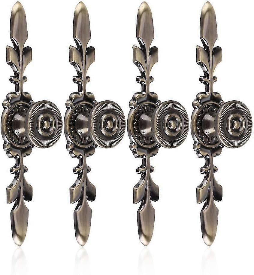 4pcs Vintage Style Pull Handle Door Knob (green Bronze)