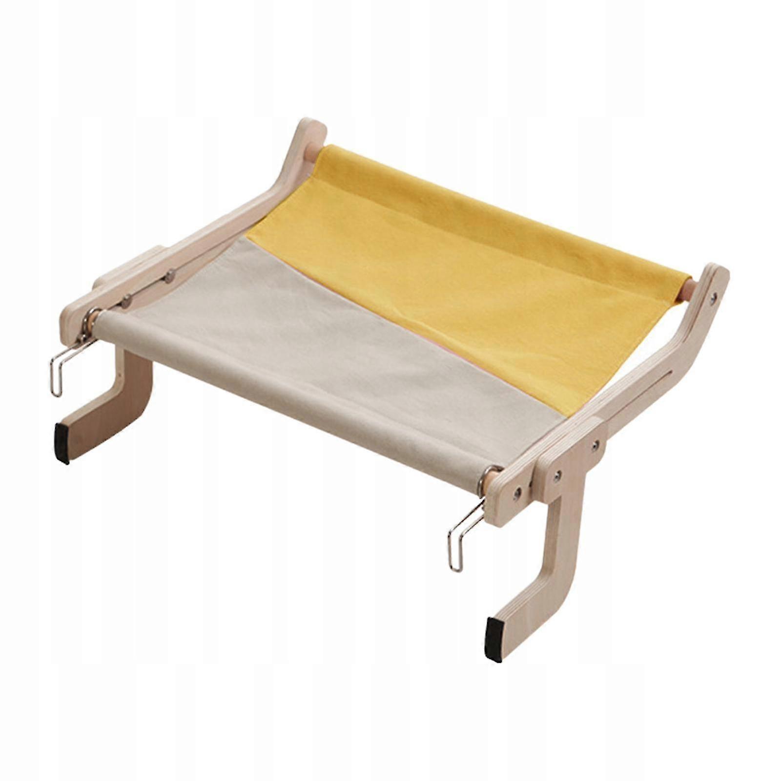 猫の窓、止まり木、バルコニー、窓、猫、灰色、黄色