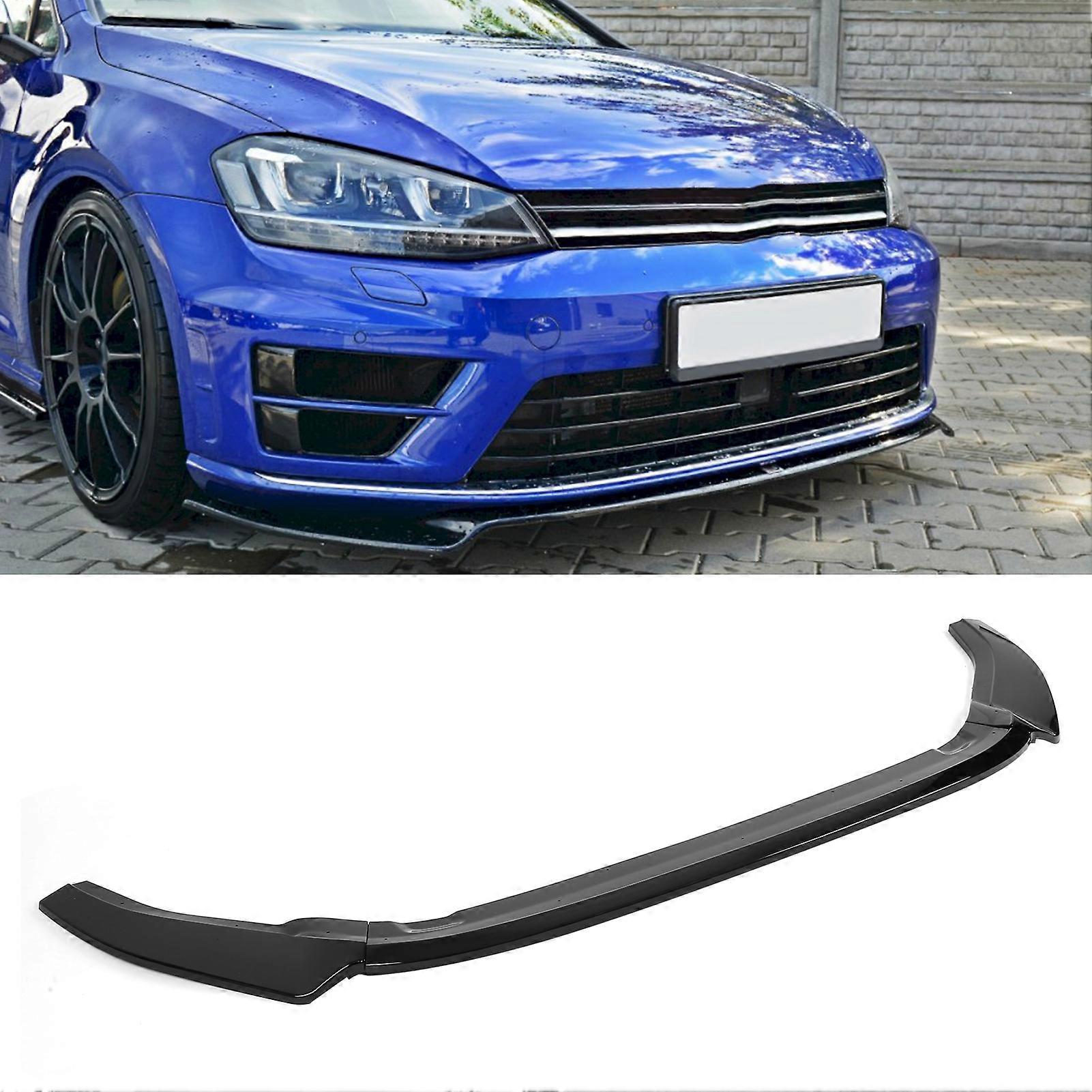 3pcs Front Bumper Splitter Lip ABS Glossy Black MK7 2013-2016