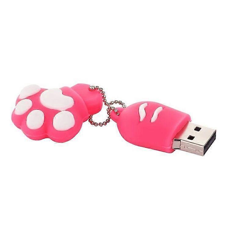16GB Bear Paw Shaped Silicone USB 2.0 Flash Disk (Red plum)