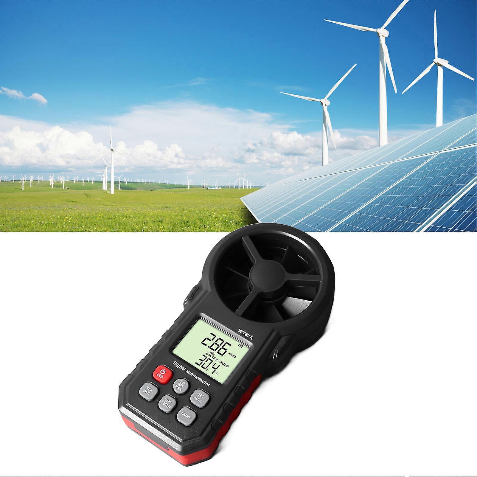 Digital Anemometer Wind Speed Sensor Wind Temperature Tester Meter LCD Display for Outdoor 