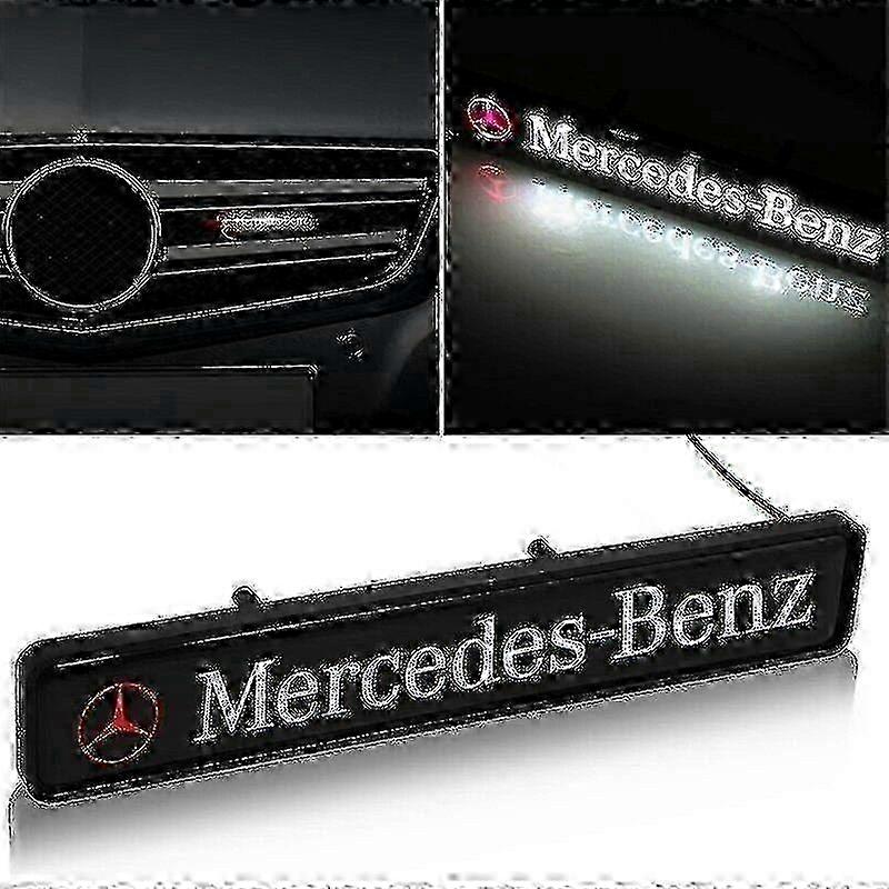 Mercedes benz front grille badge led light luminous universal a class c class e class s class