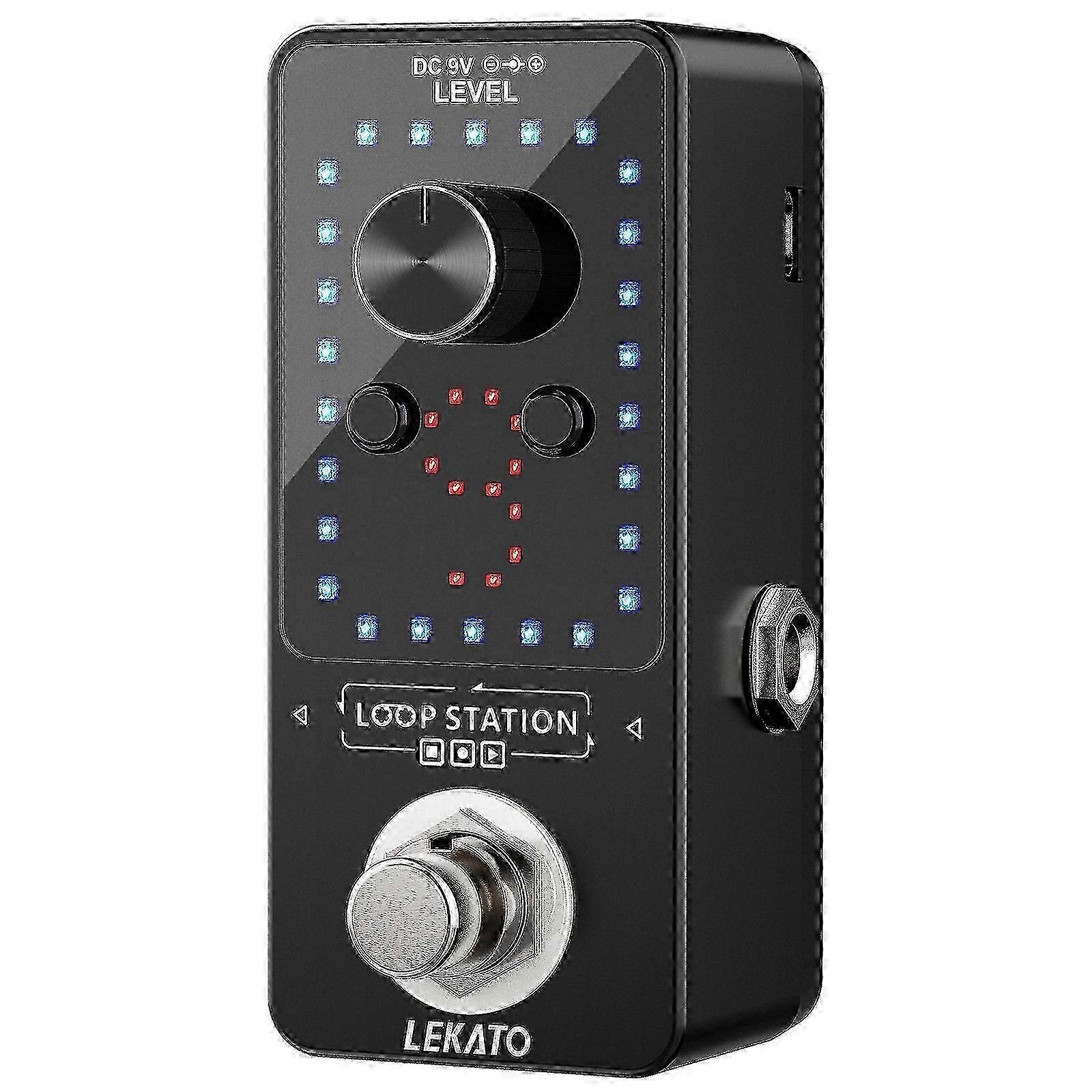 2025 LEKATO Looper Pedal Gitar Catatan Loop 40 Menit Loop Efek Gitar Listrik Pedal True Bypass 9 Slot Perulangan Gelombang F/S Bagian Gitar