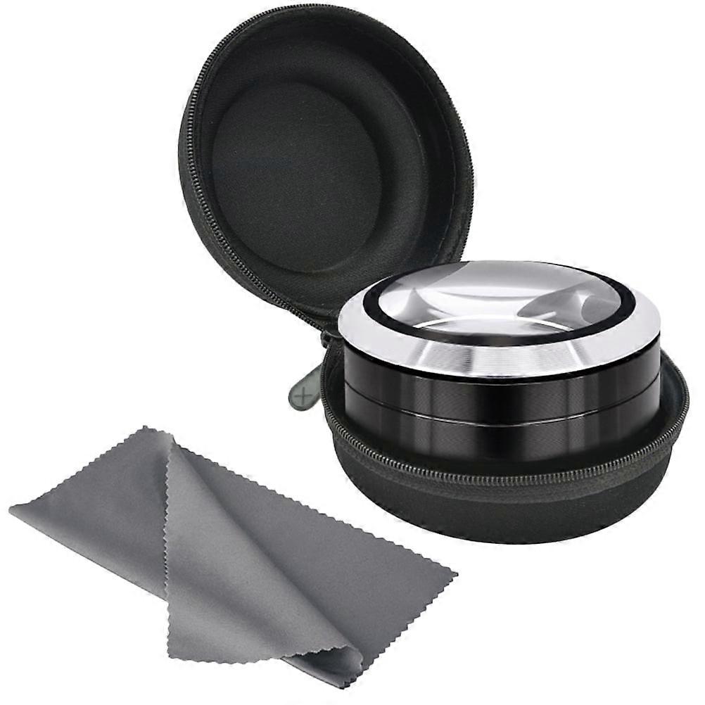 Mizh 1PC 90mm Cylinder Magnifier 3 LED Lamp Magnifier Reading Magnifier Handheld Desktop Magnifier with Included Button Cell