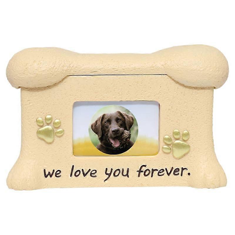 Dog Pet Urns for Ashes Resin Bone Shaped Pet Urns For Dog Ashes With Photo Frame Memory Box Memorial Keepsake