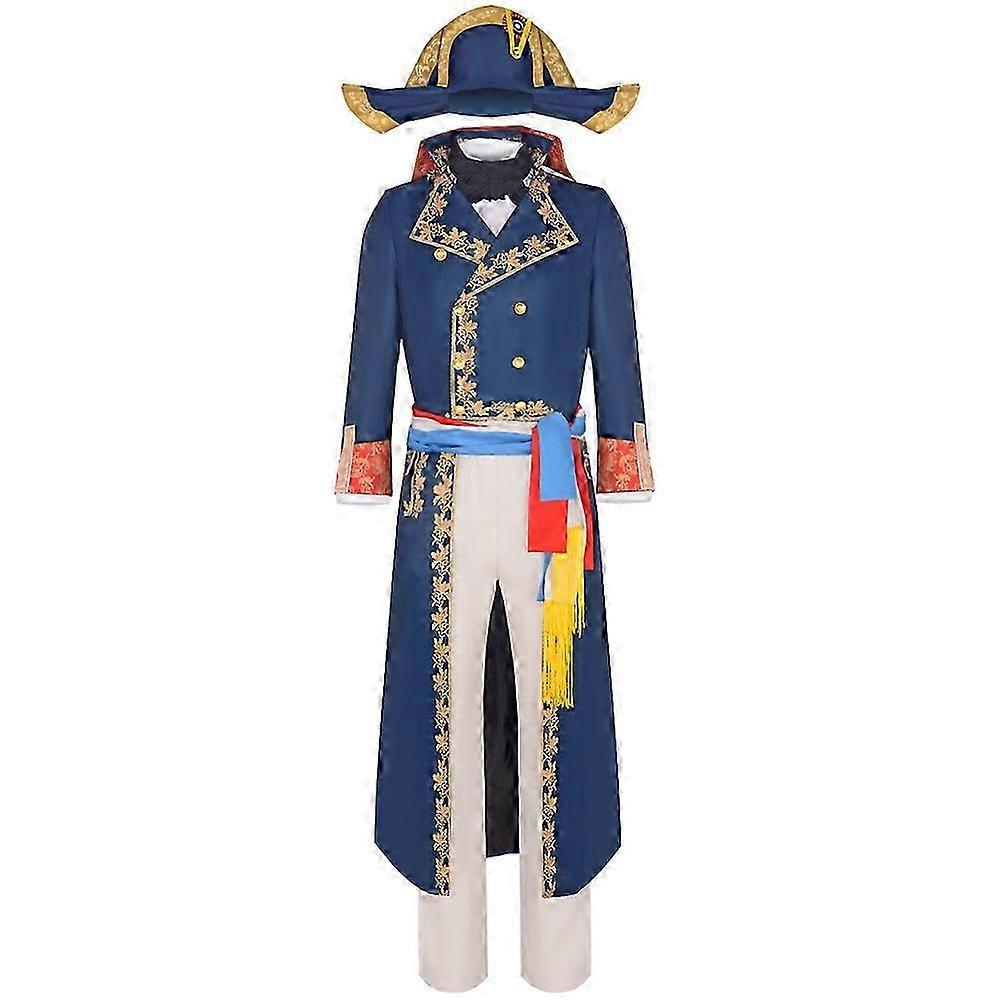 成人拿破仑服装中世纪宫殿复古蓝色套装万圣节Cosplay狂欢派对服装