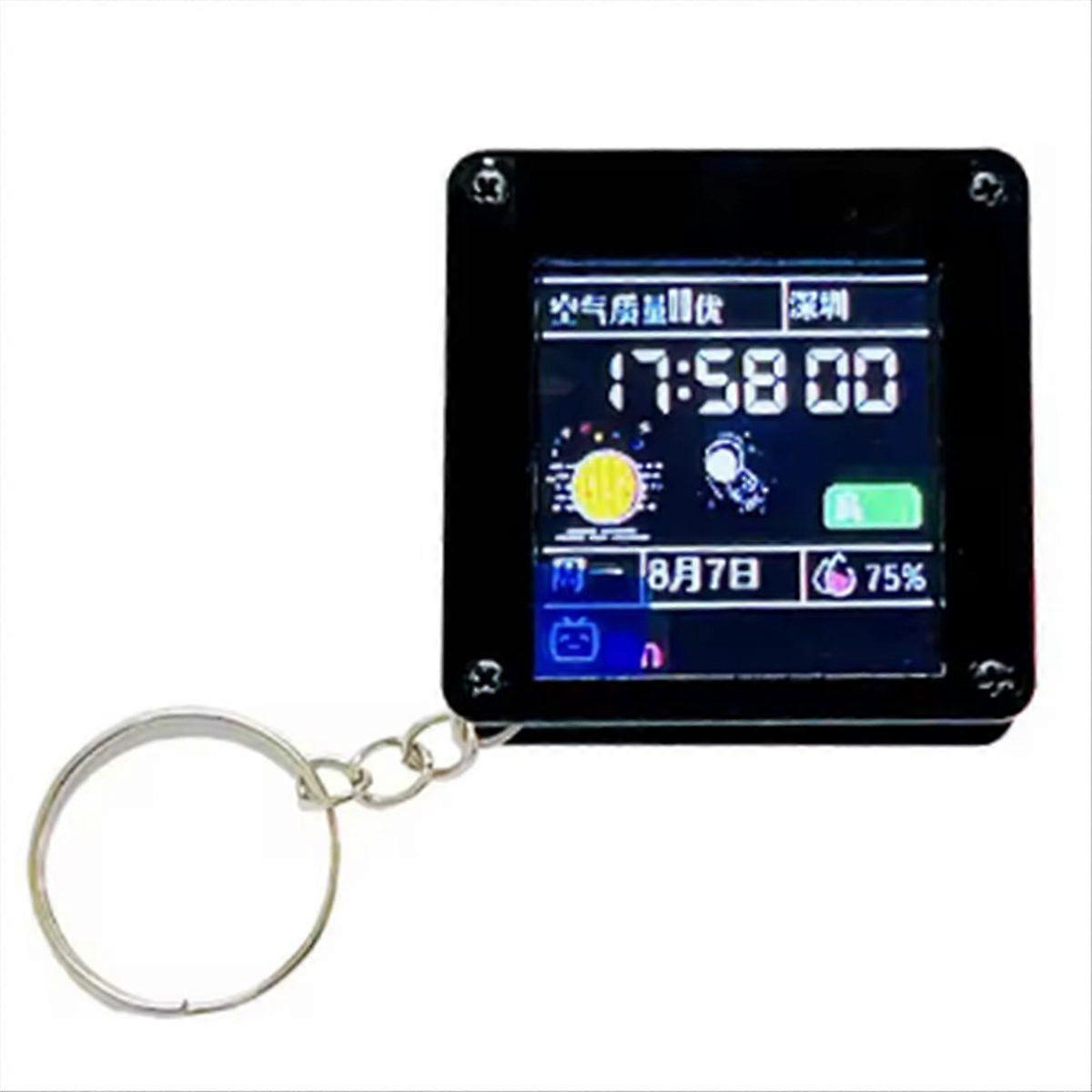 ESP32 C3 1.44 אינץ' LCD שולחן עבודה תכשיט מיני טלוויזיה נייד תליון LVGL תחנת מזג אוויר GIF אנימציה &