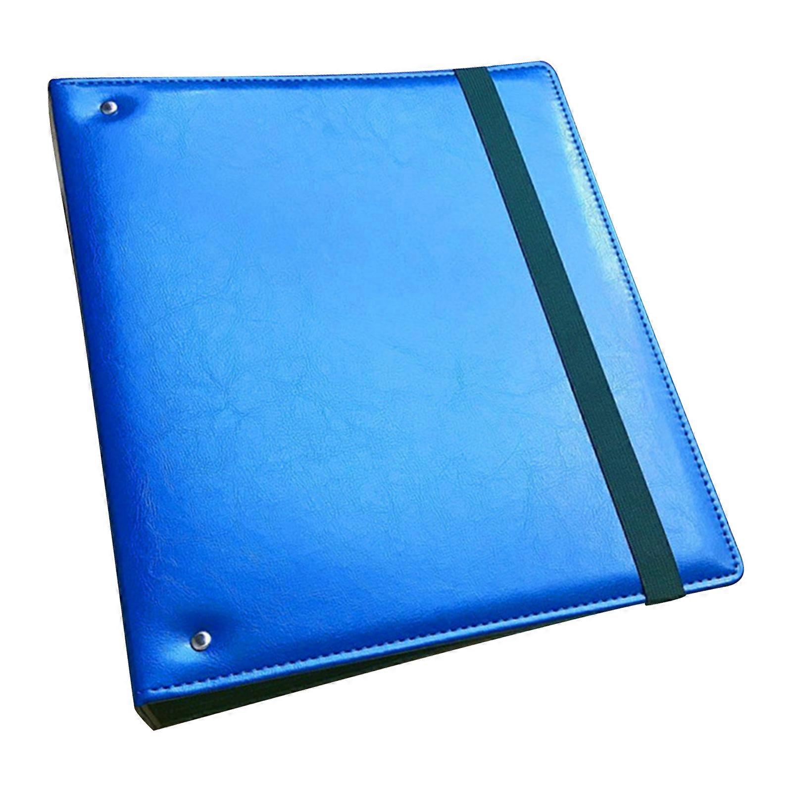 3 Rings Binder File Holder Clipboard File Folder with Elastic Band Practical Writing Pad for Efficient Paper Storage  Royal blue strapless