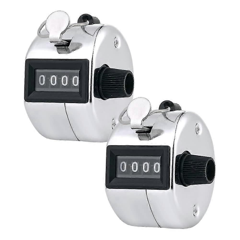 2 Pcs Hand Tally Counter, 4 Digit Number Resettable Handheld Pitch Click Counter Lap Tracker for Coaching Knitting Golf Score
