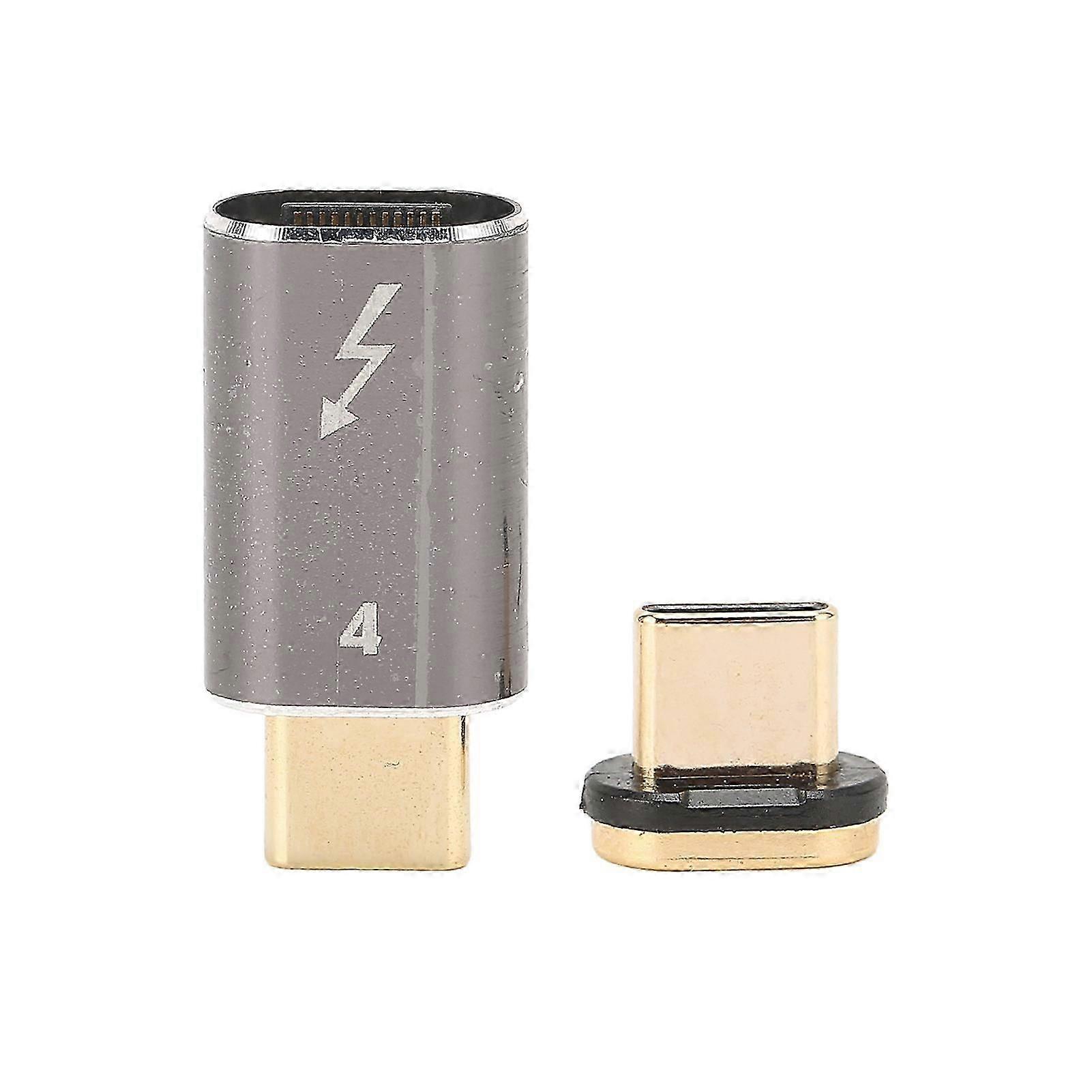 Type C Male to Type C Male Magnetic Adapter Support 4K 8K 60HZ 40Gbps Space Gray Magnetic Adapter for Office Home Computer