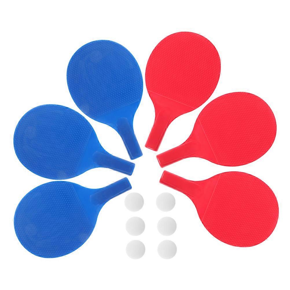Table Tennis Paddles Set for Play 3Sets with Balls Lightweight Plastic