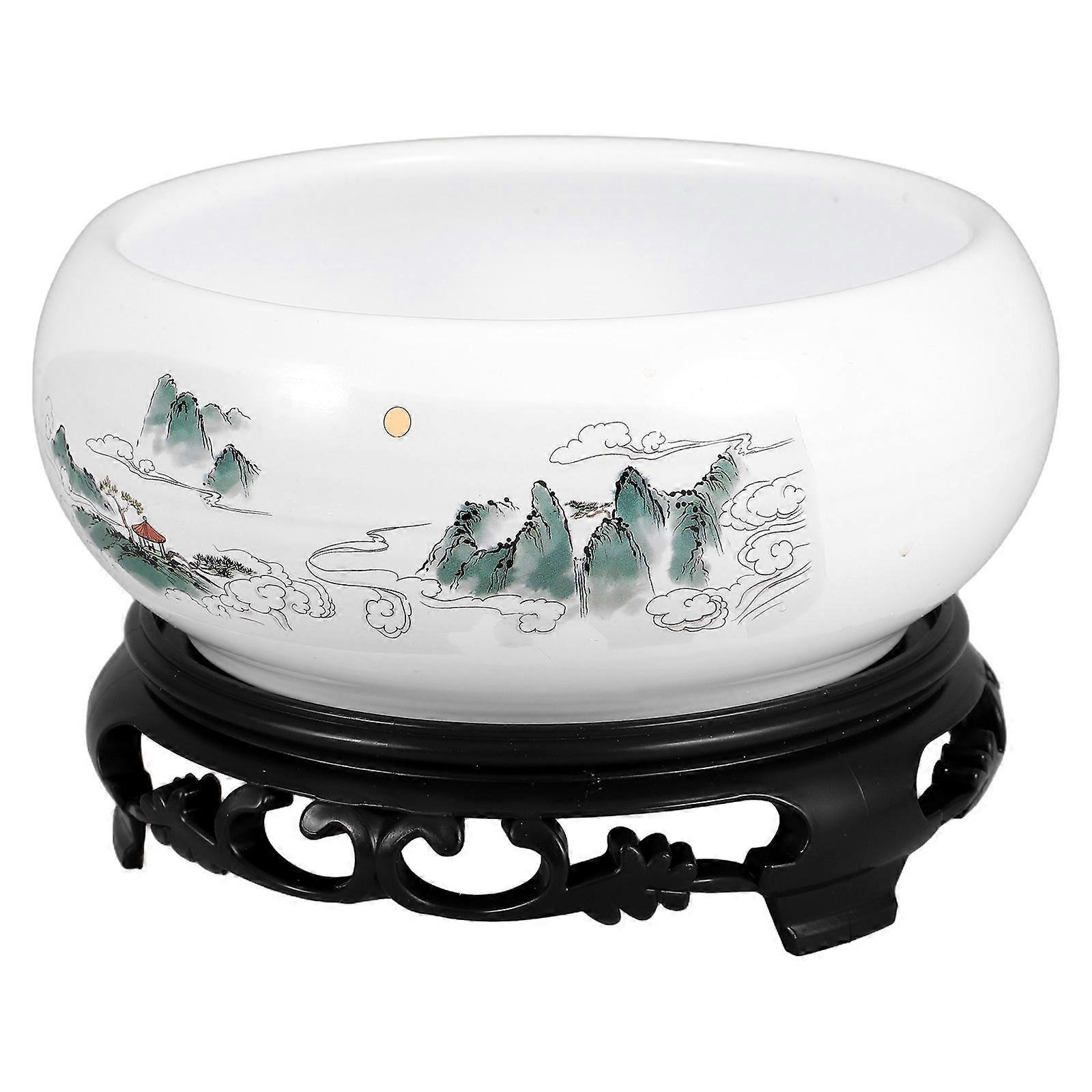 Hydroponic Flower Pot Ceramic Planter for Water Lily 1Set