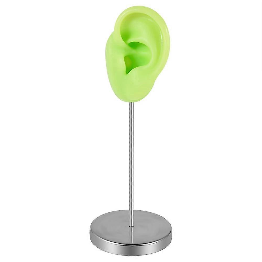 Soft Silicone Ear Model For Tattoo Practice  Green Left Ear, Earring Display, Piercing Tools, Display Stand Kit