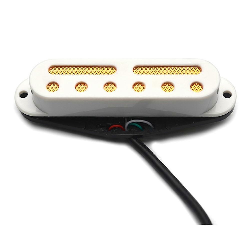 6 Hole+2 Groove Mini Humbucker with Gold and Silver Pad for ST-Single Coil Pickup Size 9K 4C Output Coil Splitting,A