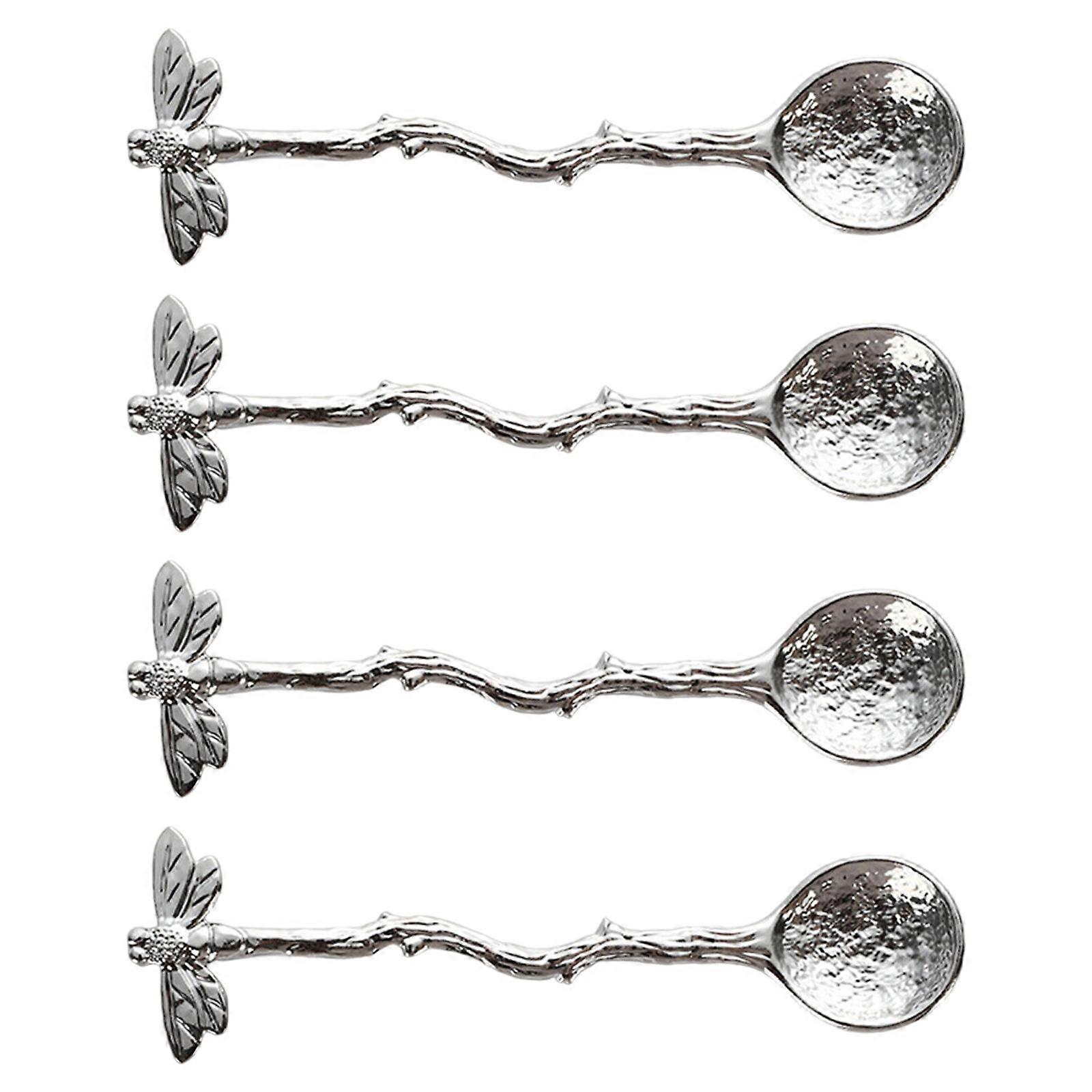 Historic Hammered Coating Alloy Coffee Dessert Spoons Elaborate Detailing Multipurpose Utensils For Refreshment Baking Kitchen Tearoom Use  Silver