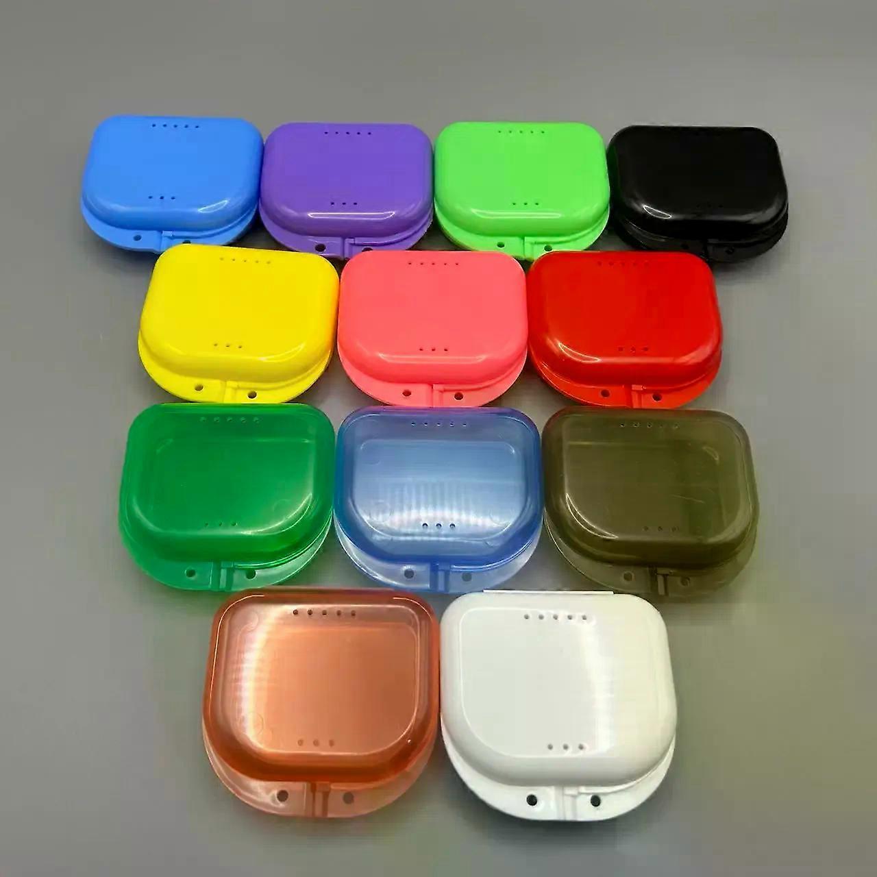50 Pcs Denture Storage Box Partial Denture Case Orthodontic Prosthesis Teeth Container Boxes Dental Retainer