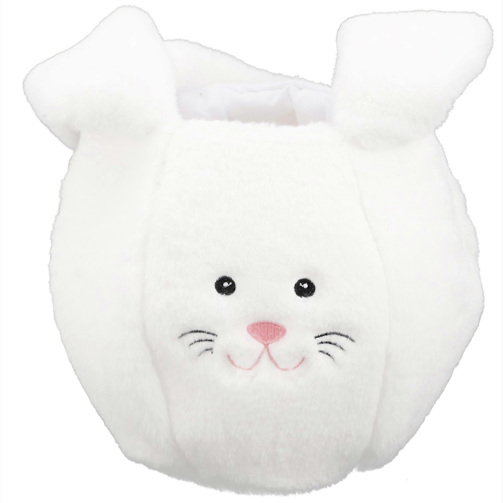Creative Easter Handy Basket Easter Themed Design Plush Basket (White)