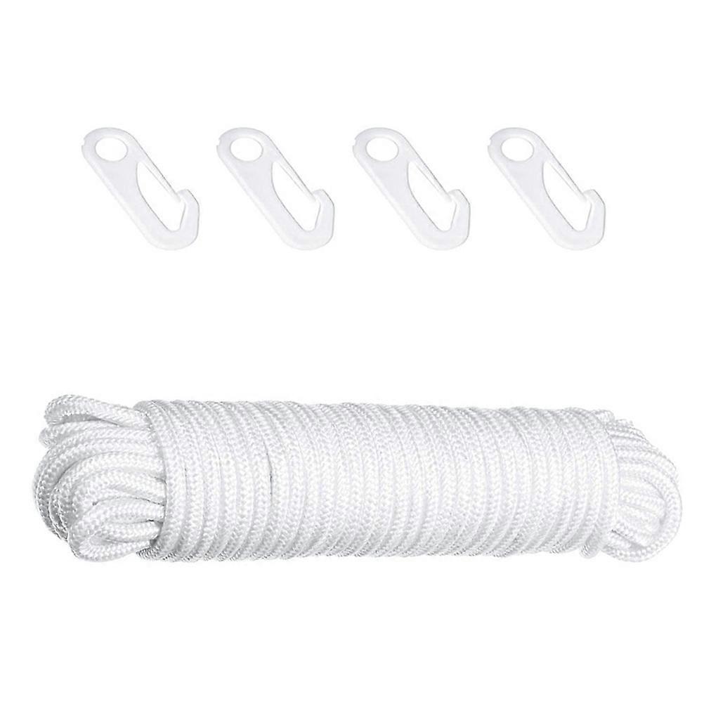 1 Set of Flagpole Lifting Rope Flag Halyard Nylon Rope Replacement Rope with Hook